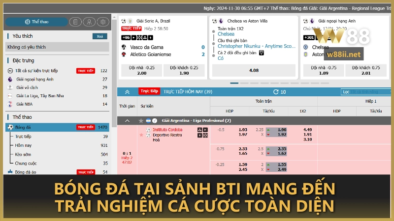 Bóng đá tại sảnh BTi mang đến trải nghiệm cá cược toàn diện 