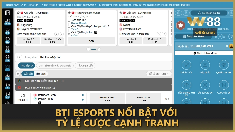 BTI Esports nổi bật với  tỷ lệ cược cạnh tranh