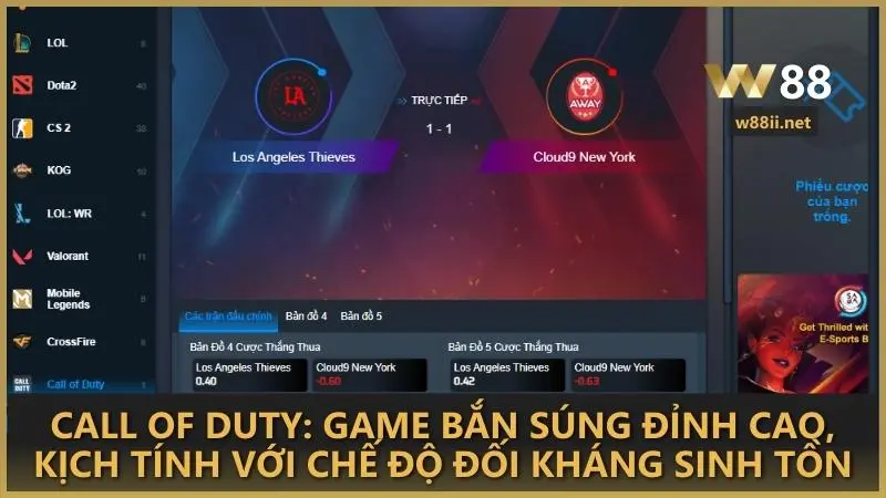 Cá cược Call Of Duty tại W88 – Chinh phục đỉnh cao Esport