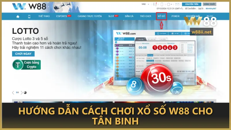 Hướng dẫn cách chơi xổ số W88 cho tân binh