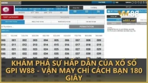 Khám phá Xổ Số GPI W88 - Vận may chỉ cách bạn 180 giây