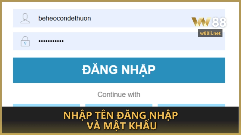 Nhập tên đăng nhập và mật khẩu