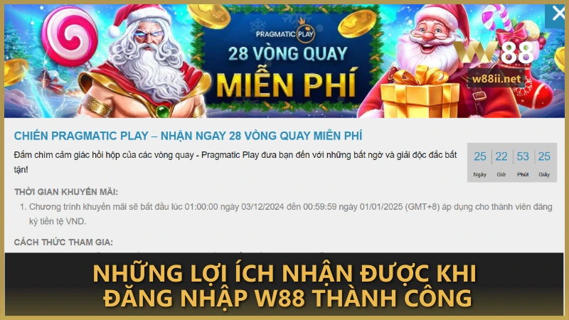 Những lợi ích nhận được khi đăng nhập W88 thành công