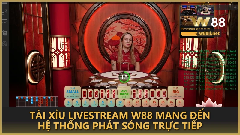 Tài Xỉu Livestream W88 mang đến hệ thống phát sóng trực tiếp 